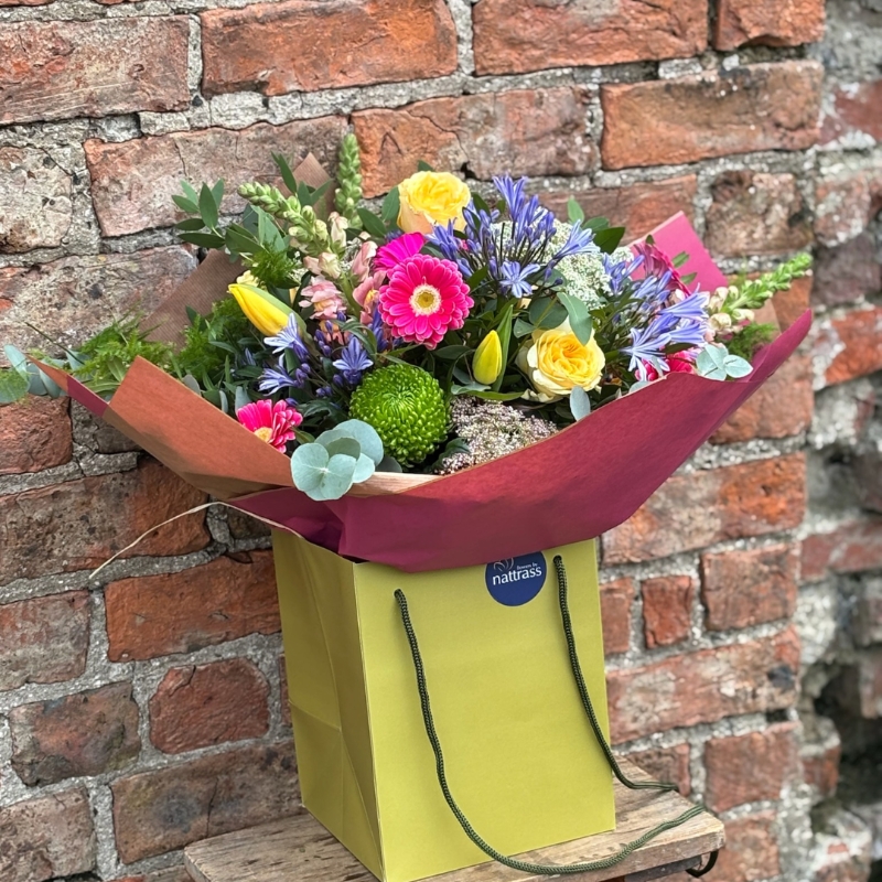 Mother's Day gift hamper with flowers, wine and chocolate available for delivery and nationwide. 