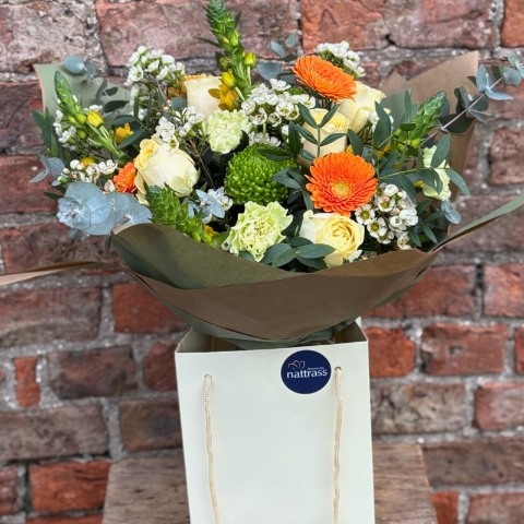 Mother's day hamper with flowers, wine and chocolate available for delivery in Darlington and nationwide. 